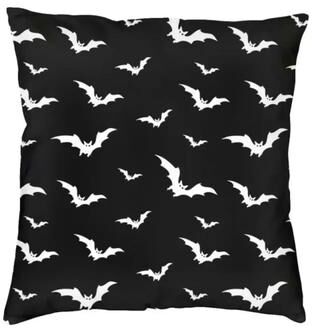 Inspired Living Pastel Goth Pillow Cover Pink & Black Bat Halloween Throw Pillow Cover 45x45cm 5 50x50cm