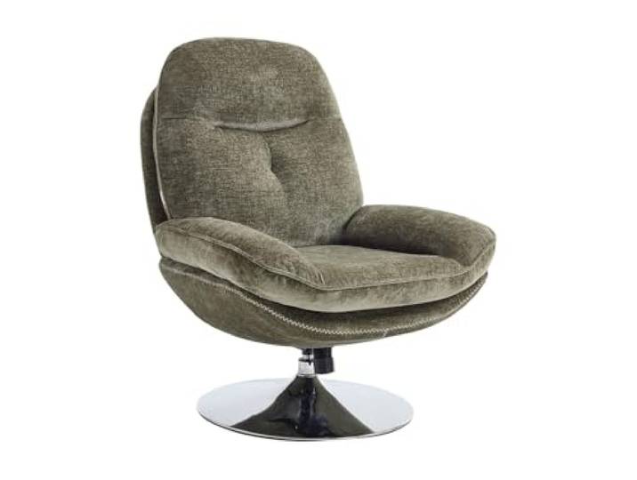 Vente-unique - Fauteuil pivotant en Tissu texturé Vert ILMACA Robustes Metallgestell Strukturierte Oberfläche