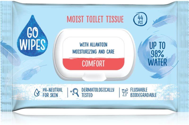 GoWipes Comfort papier toilette humide pour peaux sensibles 44 pcs