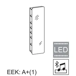 Artiqua 400 Spiegelregal inkl. Soundmodul, Stahlgrau, 400-SRS-1-45-88 400-SRS-1-45-88
