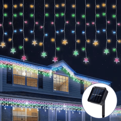 Uplift Curations Solar 96 LED Ice Crystal String Lights Outdoor Fairy & Party Decoration rgb