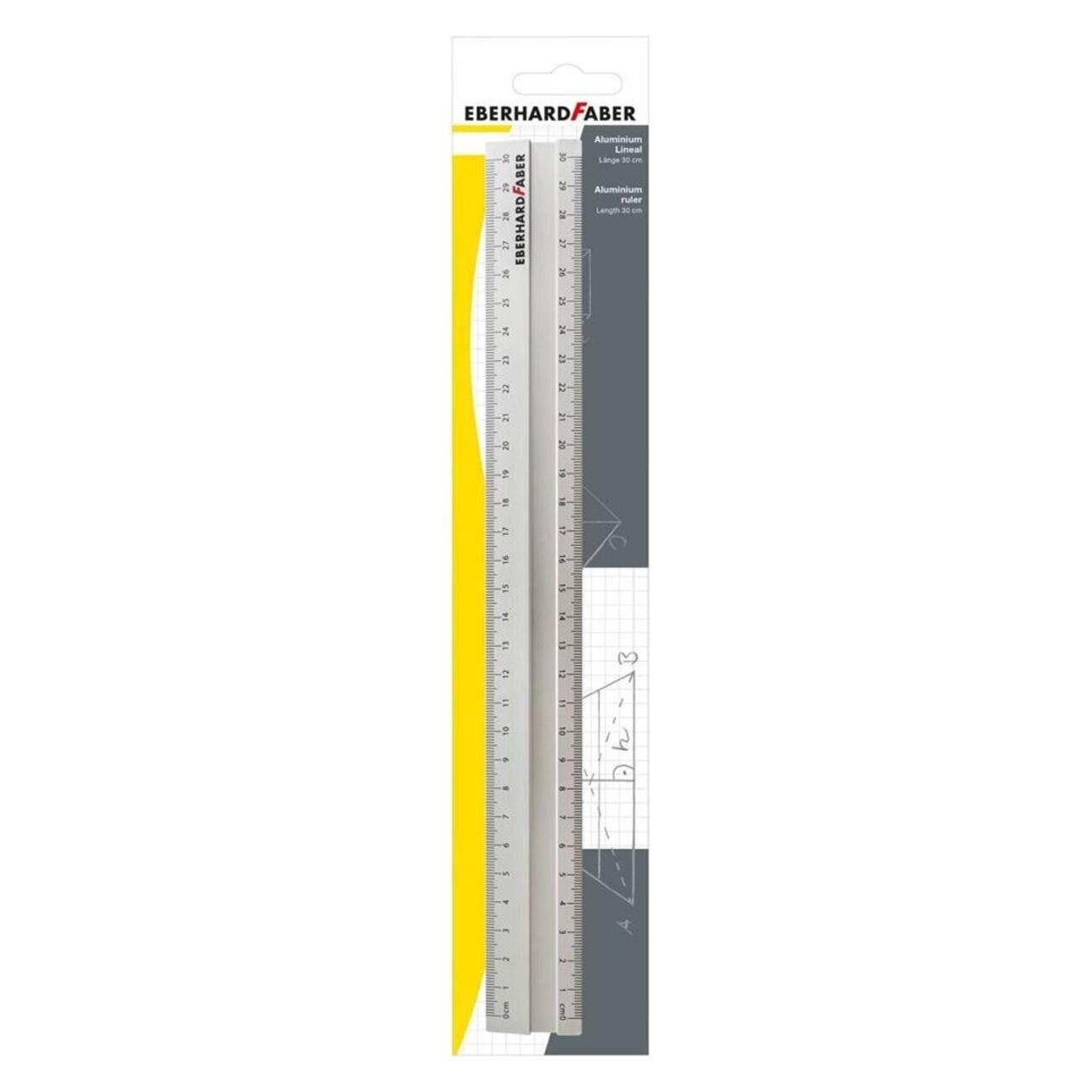 EberhardFaber EBERHARD FABER Lineal 30,0 cm, silber (30 cm, Aluminium) (570009)