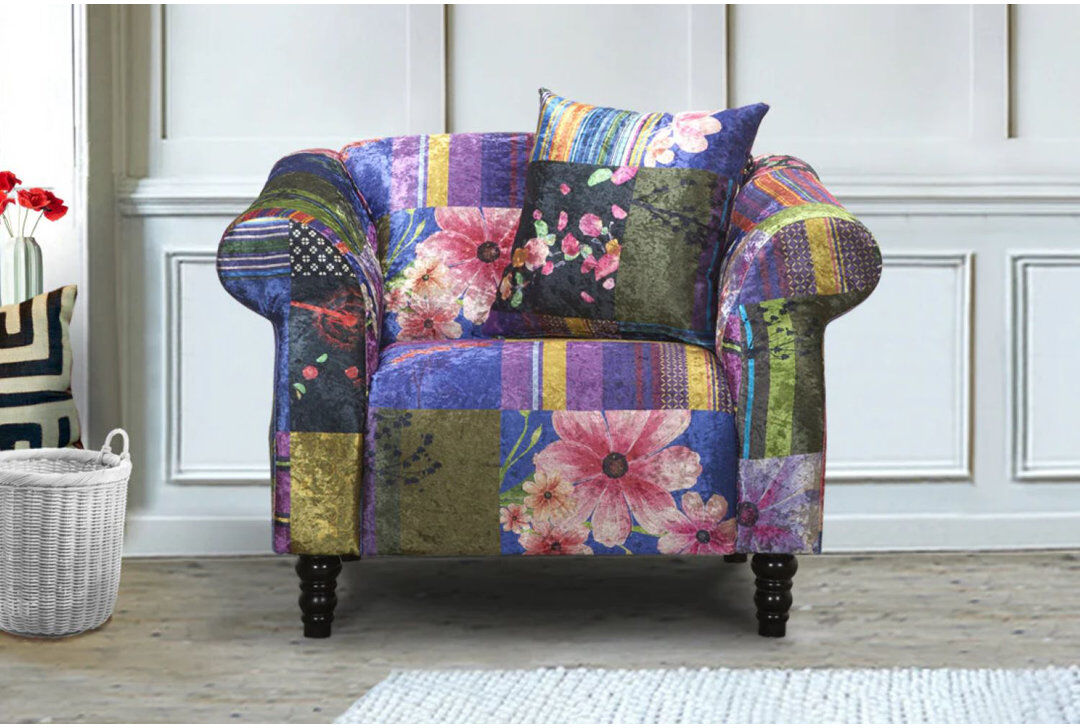 Latitude Vive Breale Upholstered Armchair Purple;Orange;Pink;Green;White;Black 73cm H X 108cm W X 88cm D