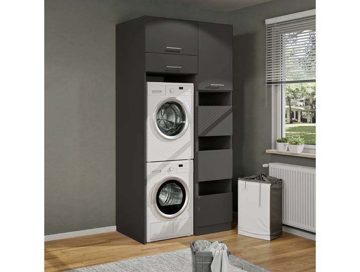 Hauswirtschaftsraum Set N 118cm Grau/Anthrazit