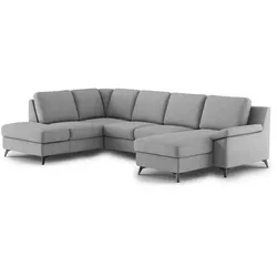 COTTA Wohnlandschaft mit Funktion Boom Stoff Light Grey