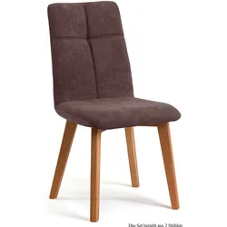 ESSZIMMERSTUHL (2er-Set) Dillian 47x92x60 Eiche geölt/Braun