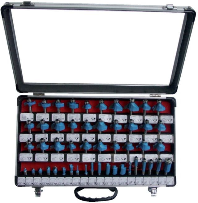FISCH Coffret de fraises de défonceuse 50 pcs dans coffret alu (973CT50A)