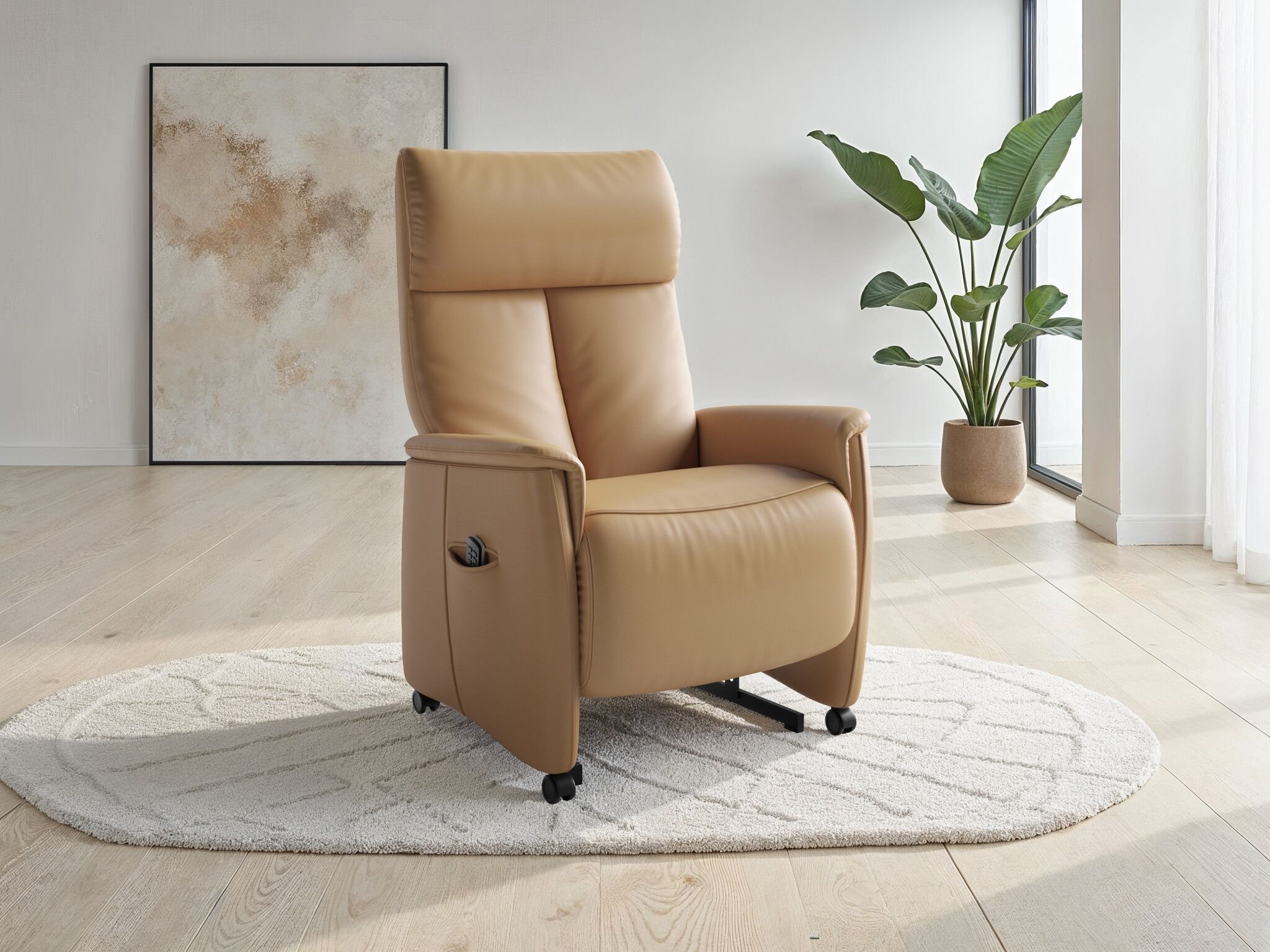TV-Sessel SIT & MORE "Cremona mit Kopfteilverstellung, Herz-Waage & elektr. Relaxfunktion", cappuccino, B:87cm H:116cm T:89cm, Sessel, TV-Sessel, bis 200 Kg belastbar, mit Herz-Waage Funktion cappuccino NaturLEDER®, Ergonomie L3,mit Kopfteilverstellung,mi