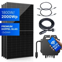 Balkonkraftwerk 1800W/2000Wp bifazial mit 3m Anschlusskabel