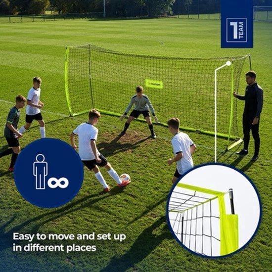 Faltbares Fußballtor - 500 x 200 cm. Trainings-Tor - Aluminiumrahmen, Stahlgestell, Polyesternetz - für den Innen- und Außenbereich geeignet