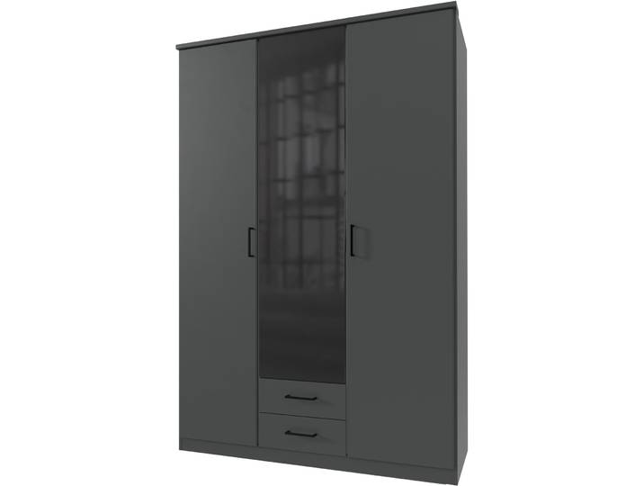 Kleiderschrank Hesa graphite Holzwerkstoff B 135 cm - Kleiderschrank