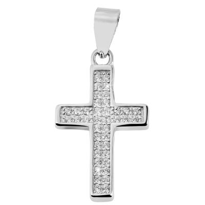 Kreuzanhänger AKZENT "Kathrin" aus 925 Sterlingsilber, rhodiniert, langlebig", silber (silberfarbig), Schmuckanhänger, Damen, Silber 925 (Sterlingsilber)