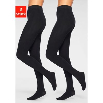Thermostrumpfhose LAVANA, Damen, Gr. M (40/42), schwarz, Obermaterial: 66% Baumwolle, 30% Polyester, 4% Elasthan, glattgestrickt, uni, elastisch, Strumpfhosen, mit angerauter Innenseite