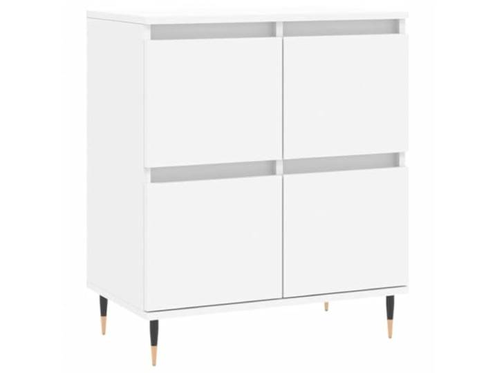 KGFHERENB Sideboard Weiß 60x35x70 cm Kommode Anrichte Holzwerkstoff Kompakter Beistellschrank für Wohnzimmer & Schlafzimmer mit robusten Eisenbeinen, viel Stauraum und Kippschutz.