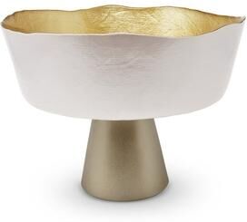 Vivience Organic Shaped Footed Bowl With Gold
