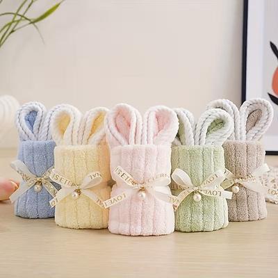 5er-Pack Osterhasen-Handtücher, weiche und saugfähige Fingertücher mit Hasenmotiv, ideales Geschenk für Küche und Bad, Hochzeit, Geburtstag, Valentinstag, Weihnachten und Ostern.