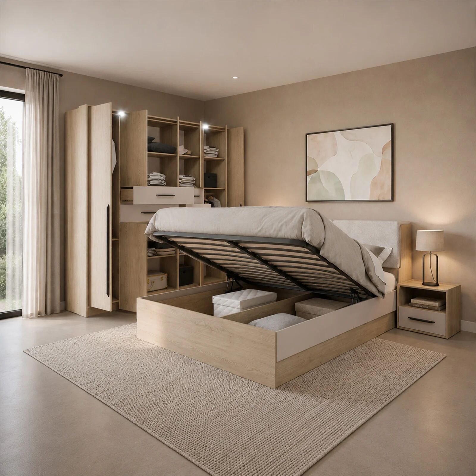 garneroarredamenti Camera da letto matrimoniale completa rovere tortora Pienza