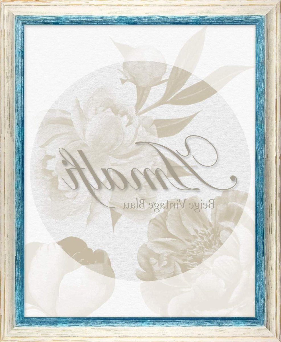 Fotolijst Blauw Wit - Massief Houten Wandlijst en Tafel Lijst - DIN A2