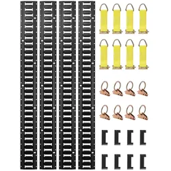 VEVOR Zurrschienen 30 Stk. Airlineschienen, Schwarz Transportschiene, 454 kg Max. Tragfähigkeit Ankerschiene, 1,52 m Schienenlänge Stäbchenzurrschiene zur Ladungssicherung für Anhänger und Wohnmobile