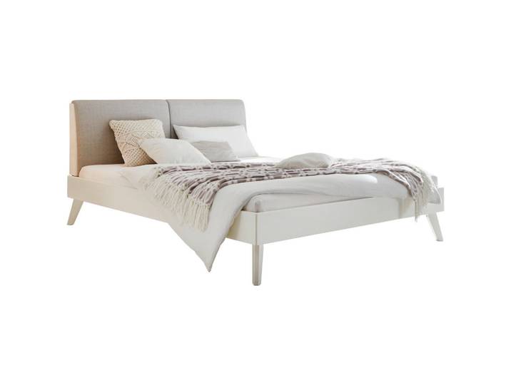 Hasena Bett, Weiß, Hellgrau, 180x200 cm, Über- und Sondergrößen erhältlich, gepolstertes Kopfteil, in verschiedenen Holzarten Größen erhältlich, Schlafzimmer, Betten, Doppelbetten