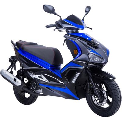 Motorroller GT UNION "Striker 25", schwarz (schwarz, blau, schwarz), Motorroller, 25 km/h, Luftgekühlter Motor, B:71cm H:115cm L:181cm