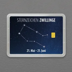 Goldbarren 0,5g "Sternzeichen: Zwillinge" (Flip)
