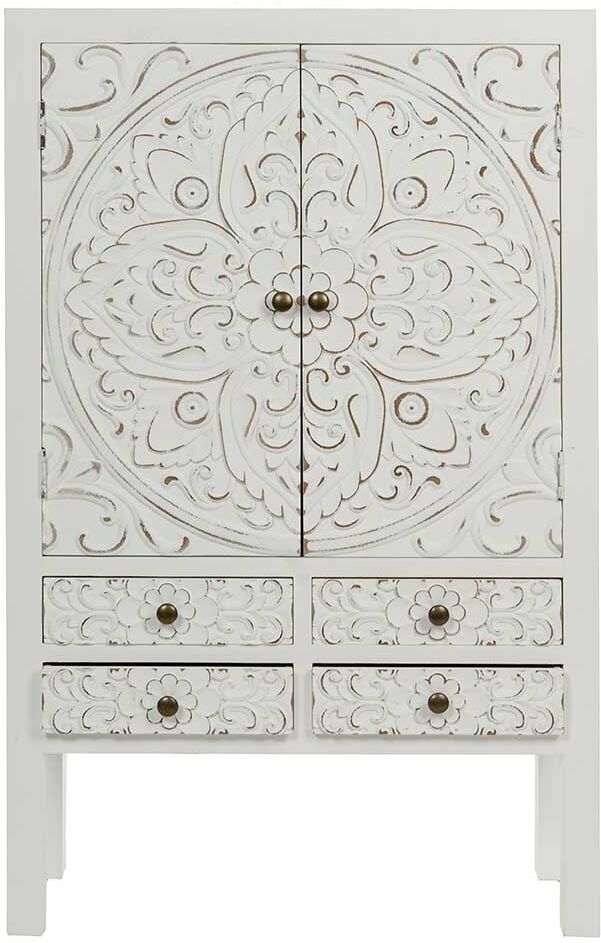 Pharao24.de Flurkommode Shabby Chic Stil in Antikweiß Goldfarben