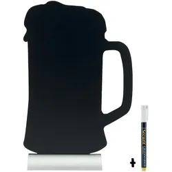 Securit® Tischtafel – Silhouette Bier – Aluminiumfuß – Kreidestift inklusive