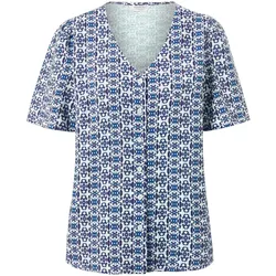 Tchibo - Bluse mit Alloverprint - Damen - Gr. 36 - blau/print