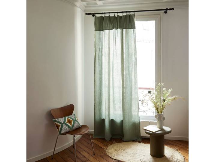 Rideau en coton vert 145x280 cm