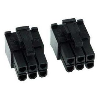 Phobya VGA Power Connector 6Pin Stecker 4-eckig, 2 Stück (82357)