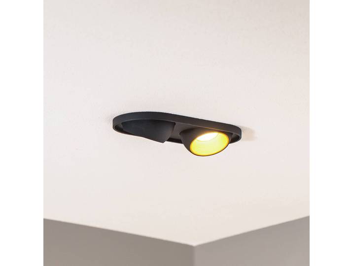 BEGA LED-Einbaustrahler Studio Line, schwarz/messing, 2-fl. dimmbar, schwarz, für Wohn- / Esszimmer, Kunststoff