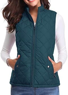 LightInthebox Women's Hiking Vest Sleeveless Top Outdoor Thermal Warm Quick Dry Zipper Pocket Soft Winter Zipper Pocket Sporty Dark Grey Black White Hunting Fishing Climbing