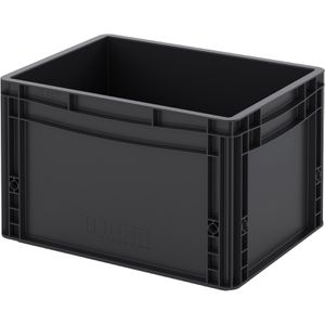 AUER Eurobox ESD EG 43/27 HG, schwarz, 26 Liter, elektrisch leitfähig, geschlossene Griffe, 40 x 30 x 27cm