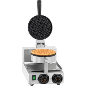 Bartscher Waffeleisen MDI 1BWR 1750 Waffelautomat, 1000 Watt, für Belgische Waffel mit Ø 17,5 cm, aus Edelstahl, rotierend
