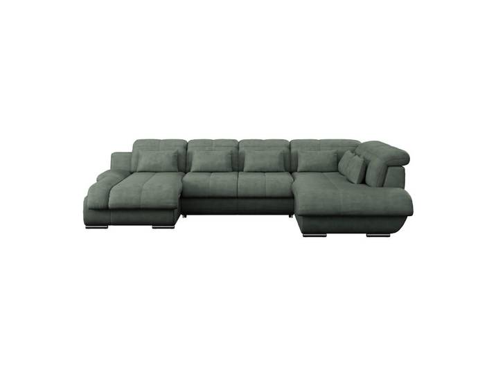 Mid.you Wohnlandschaft, Hellgrün, Metall, 7-Sitzer, U-Form, 345x228 cm, Stoffauswahl, seitenverkehrt erhältlich, Hocker Rücken echt, Wohnzimmer, Sofas & Couches, Wohnlandschaften, Wohnlandschaft U-Form