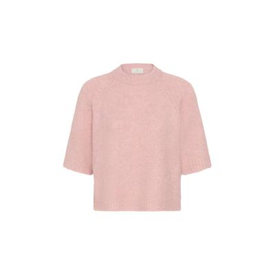 Strickpullover KAFFE "Kaffe Damen Strickpullover Kurzarm Rundhals Pullover Pulli Herbst Lose Sweatshirt Warm Langarmshirt Strick Oberteile", Damen, Gr. XL, rosa (pale mauve), Obermaterial: 64% Polyester PES. 18% Polyacryl PAN. 10% Wolle mw. 5%...