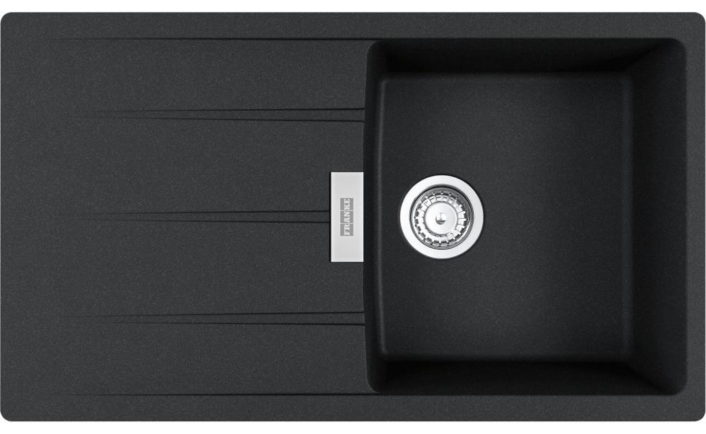Franke Maris CNG 211-86 Einbauspüle Onyx Fragranit für Unterschrank ab 50 cm, Drehknopf - inkl.