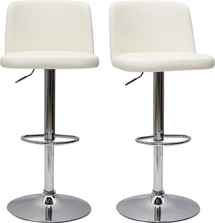 Miliboo Design-Barhocker höhenverstellbar weiß (2er-Set) MONTI