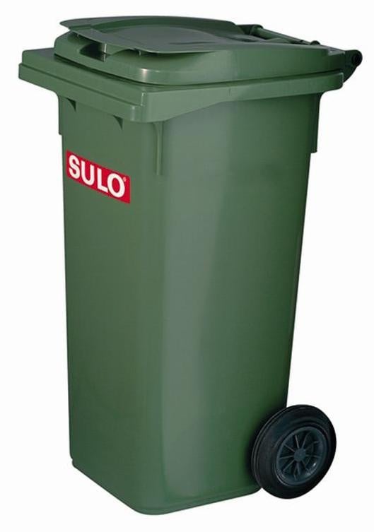 Sulo afvalcontainer 120 liter, groen, met lage druk vulindicator en 200 mm wielbasis