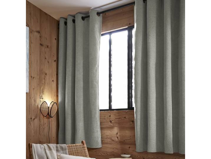 Rideau occultant polaire polyester eucalyptus 140x180 cm