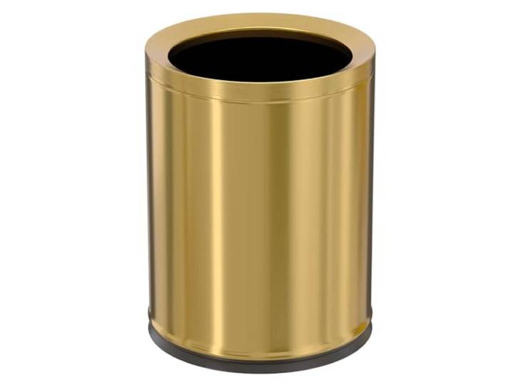 LEASYLIFE Badezimmer-Mülleimer aus gebürstetem Messing, 12 l, kleiner goldfarbener Abfalleimer für Büro, Hotel, Restaurant, Bank, Badezimmer, Schlafzimmer (Gold 12)
