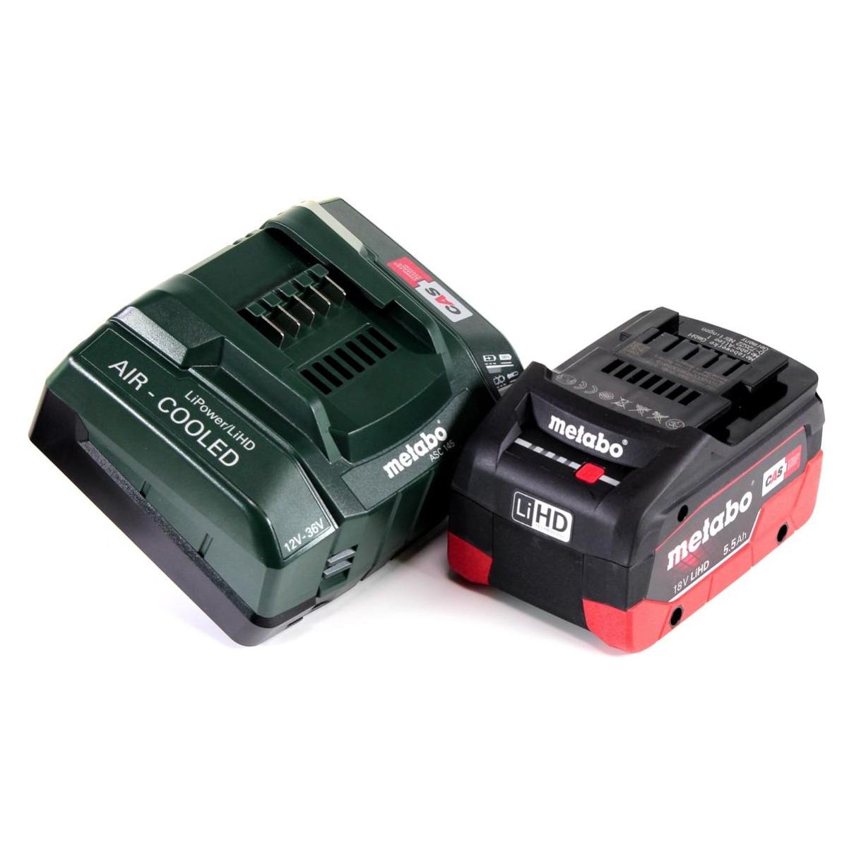 Metabo Akku Basis Set 18V mit 1x Akku LiHD 5,5Ah ( 625368000 ) + Ladegerät ASC 145 ( 627378000 ) (18 V) (13680477)