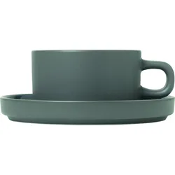 Pilar Tasse 170 ml pewter mit Untersetzer 2 St.