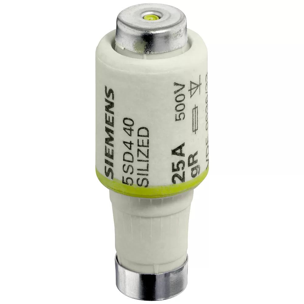 Siemens 5SD440 Smeltsicheringsapparaat met hoge spanning en 5 stuks Zekeringsinzetstukken DII 25 A 500 V