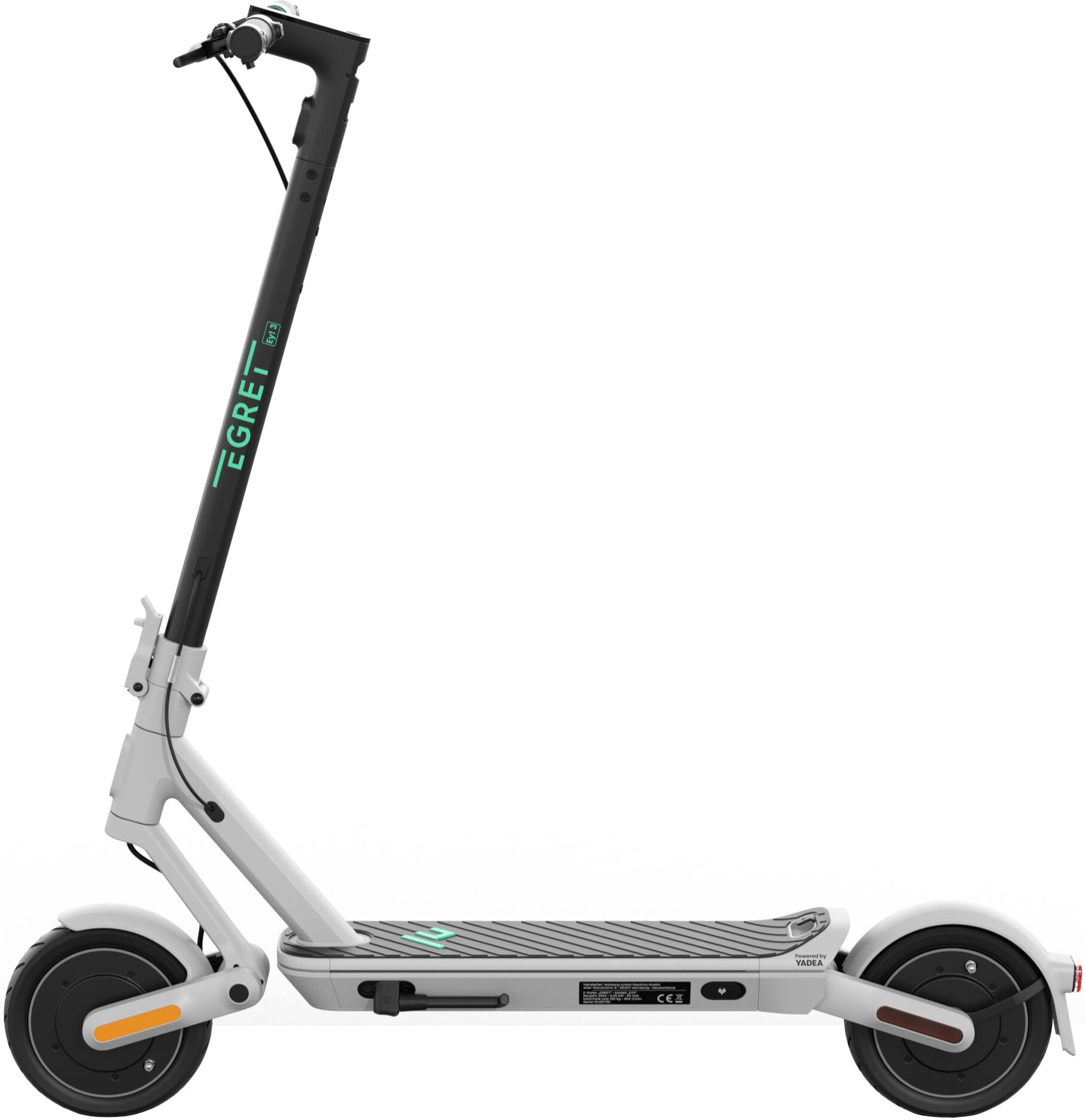 E-Scooter EGRET "Egret Ey 3", grau (ice grau), RollerB:57,6cm L:118cm, Electric Scooter, mit Straßenzulassung, bis zu 30 km Reichweite, B:57,6cm L:118cm