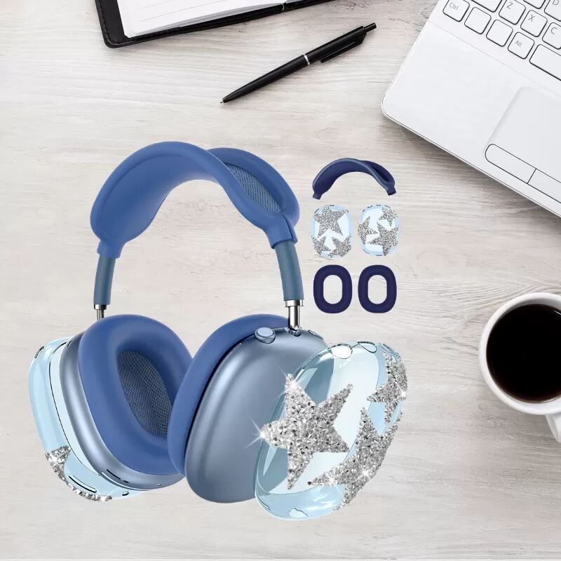 INF Étui de protection pour AirPods Max - Design Étoile Diamant Bleu