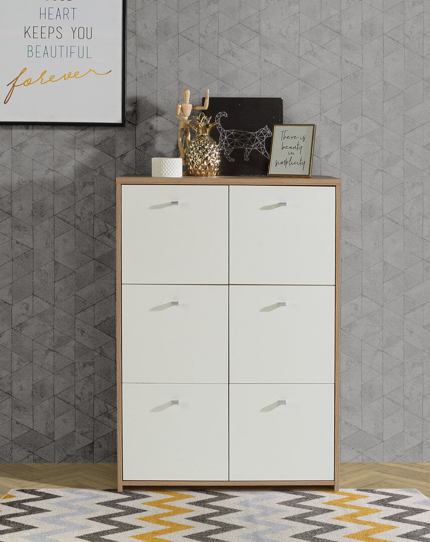 Mercury Filippone 77.2cm Sideboard Artisan oak/White 112.7cm H X 77.2cm W X 29.6cm D