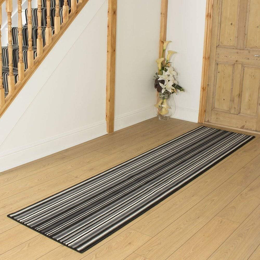 Marlow Home Co. Ainsley Striped Indoor Area Rug Black Rectangle 150cm x 80cm