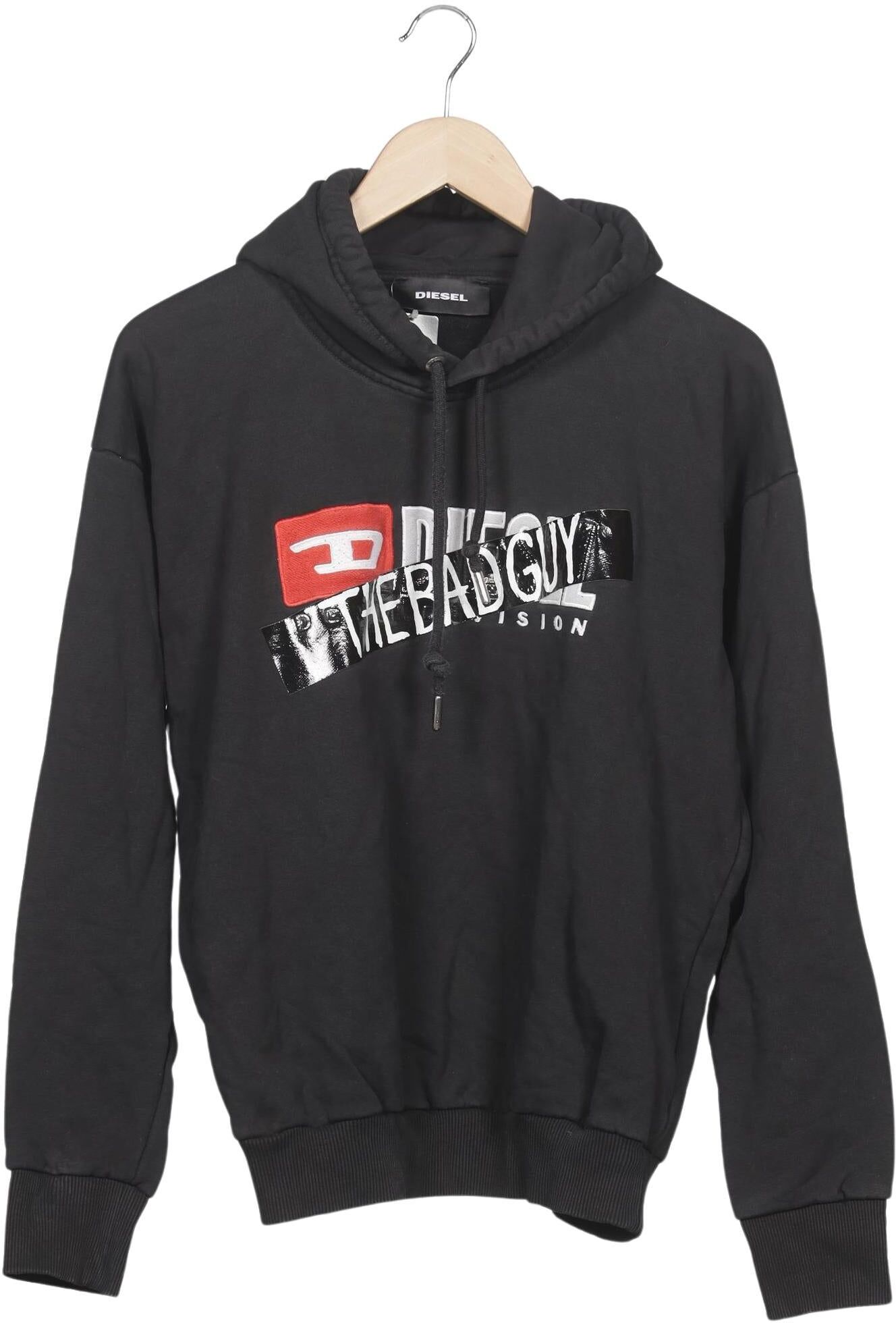 Diesel Damen Kapuzenpullover, Schwarz, Gr. S, Baumwolle - Second Hand